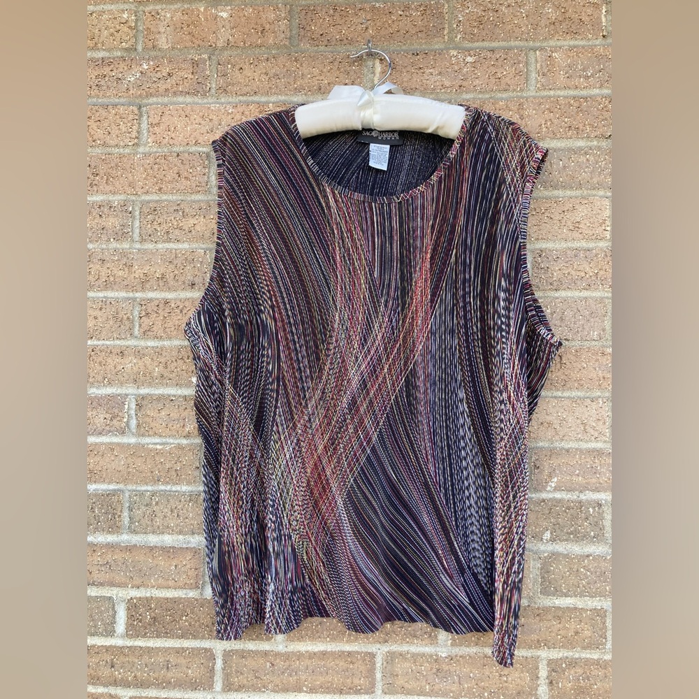 Vintage Sleeveless Abstract Top, 2x